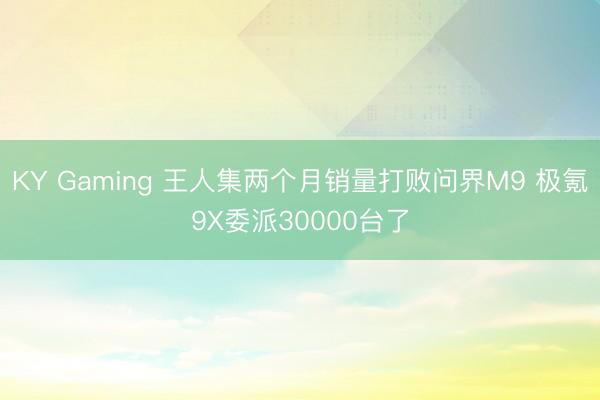 KY Gaming 王人集两个月销量打败问界M9 极氪9X委派30000台了