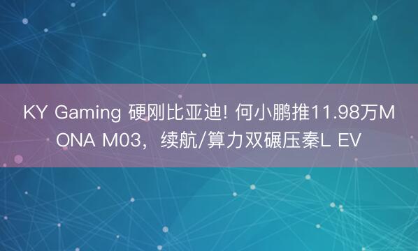 KY Gaming 硬刚比亚迪! 何小鹏推11.98万MONA M03，续航/算力双碾压秦L EV