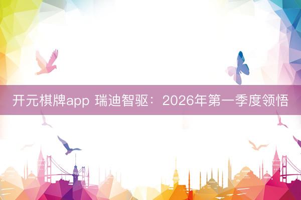 开元棋牌app 瑞迪智驱：2026年第一季度领悟