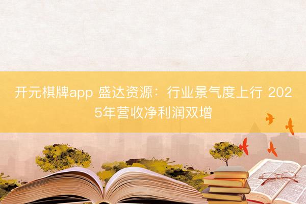 开元棋牌app 盛达资源：行业景气度上行 2025年营收净利润双增