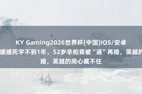 KY Gaming2026世界杯(中国)IOS/安卓官方下载 朱媛媛死字不到1年,52岁辛柏青被“逼”再婚,吴越的闹心藏不住