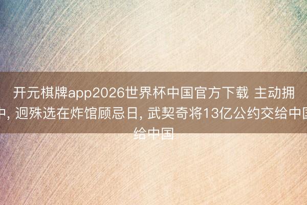 开元棋牌app2026世界杯中国官方下载 主动拥中, 迥殊选在炸馆顾忌日, 武契奇将13亿公约交给中国