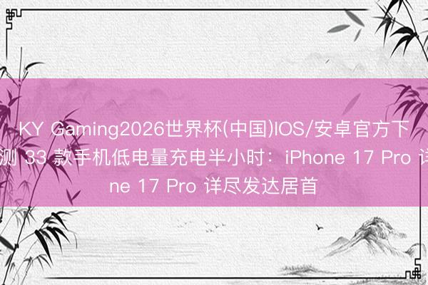 KY Gaming2026世界杯(中国)IOS/安卓官方下载 CNET 实测 33 款手机低电量充电半小时:iPhone 17 Pro 详尽发达居首