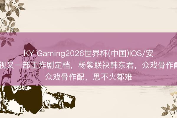 KY Gaming2026世界杯(中国)IOS/安卓官方下载 央视又一部王炸剧定档,杨紫联袂韩东君,众戏骨作配,思不火都难
