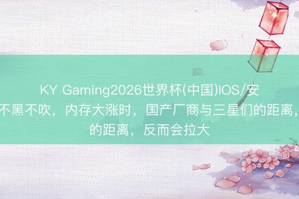 KY Gaming2026世界杯(中国)IOS/安卓官方下载 不黑不吹，内存大涨时，国产厂商与三星们的距离，反而会拉大